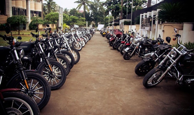 Harley-Davidsons parked in Hampi!