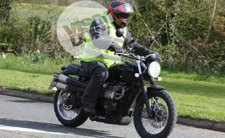 New Triumph Scrambler specifications, price, release date spy shot front angle